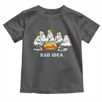 Christmas Snowman Campfire Toddler T Shirt Bad Idea Melting Snowman Family Roasting Marshmallows - Wonder Print Shop
