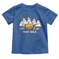 Christmas Snowman Campfire Toddler T Shirt Bad Idea Melting Snowman Family Roasting Marshmallows - Wonder Print Shop