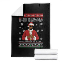 Funny Rapper Christmas Throw Blanket Gangsta Twas the Nizzle Before Chrismizzle Ugly Xmas - Wonder Print Shop
