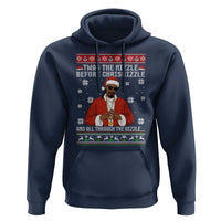 Funny Rapper Christmas Hoodie Gangsta Twas the Nizzle Before Chrismizzle Ugly Xmas - Wonder Print Shop