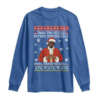 Funny Rapper Christmas Long Sleeve Shirt Gangsta Twas the Nizzle Before Chrismizzle Ugly Xmas - Wonder Print Shop