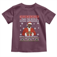 Funny Rapper Christmas Toddler T Shirt Gangsta Twas the Nizzle Before Chrismizzle Ugly Xmas - Wonder Print Shop
