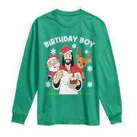 Birthday Boy Jesus Christmas Long Sleeve Shirt Christian Xmas - Wonder Print Shop