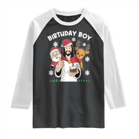 Birthday Boy Jesus Christmas Raglan Shirt Christian Xmas - Wonder Print Shop