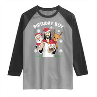 Birthday Boy Jesus Christmas Raglan Shirt Christian Xmas - Wonder Print Shop