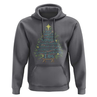 Jesus Names Christmas Tree Hoodie Christian Bible Verse Xmas - Wonder Print Shop