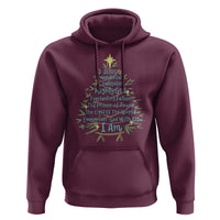Jesus Names Christmas Tree Hoodie Christian Bible Verse Xmas - Wonder Print Shop