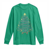Jesus Names Christmas Tree Long Sleeve Shirt Christian Bible Verse Xmas - Wonder Print Shop
