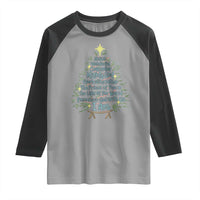 Jesus Names Christmas Tree Raglan Shirt Christian Bible Verse Xmas - Wonder Print Shop