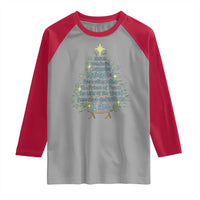 Jesus Names Christmas Tree Raglan Shirt Christian Bible Verse Xmas - Wonder Print Shop