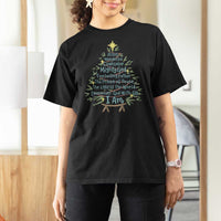 Jesus Names Christmas Tree T Shirt For Women Christian Bible Verse Xmas - Wonder Print Shop