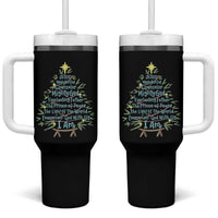 Jesus Names Christmas Tree Tumbler With Handle Christian Bible Verse Xmas - Wonder Print Shop