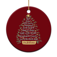 Christmas Christian Ceramic Ornament Jesus Names Tree Religious Faith - Wonder Print Shop