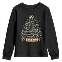 Christmas Christian Youth Sweatshirt Jesus Names Tree Religious Faith - Wonder Print Shop
