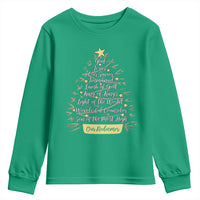 Christmas Christian Youth Sweatshirt Jesus Names Tree Religious Faith - Wonder Print Shop