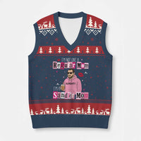 Not A Regular Mom I'm A Sandler Mom V-Neck Knit Sweater Vest Retro Movie Actor Adam Fan - Wonder Print Shop