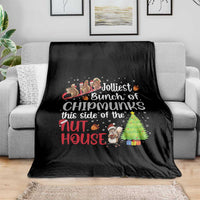 Funny Christmas Throw Blanket Jolliest Bunch Of Chipmunks This Side Of The Nut House - Wonder Print Shop