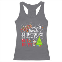 Funny Christmas Racerback Tank Top Jolliest Bunch Of Chipmunks This Side Of The Nut House - Wonder Print Shop