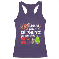 Funny Christmas Racerback Tank Top Jolliest Bunch Of Chipmunks This Side Of The Nut House - Wonder Print Shop