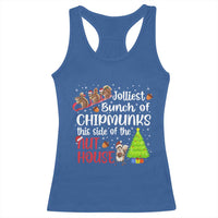 Funny Christmas Racerback Tank Top Jolliest Bunch Of Chipmunks This Side Of The Nut House - Wonder Print Shop