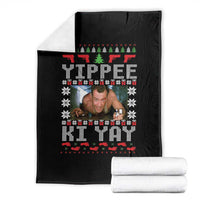 Yippee Ki Yay Throw Blanket Funny 80's Movie Xmas Gift Ugly Christmas - Wonder Print Shop
