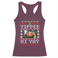 Yippee Ki Yay Racerback Tank Top Funny 80's Movie Xmas Gift Ugly Christmas - Wonder Print Shop