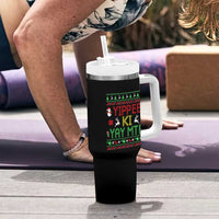 Yippee Ki Yay Tumbler With Handle 80's Movie Xmas Gift Ugly Christmas - Wonder Print Shop