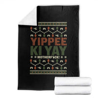 Yippee Ki Yay Throw Blanket Retro 80's Movie Xmas Gift Ugly Christmas - Wonder Print Shop