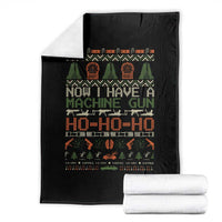 Now I Have A Machine Gun Throw Blanket Christmas 90s Movie Ugly Xmas - Wonder Print Shop