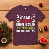 Funny Christmas T Shirt Dear Santa I Can Explain How Much Do You Know - Wonder Print Shop
