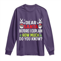 Funny Christmas Long Sleeve Shirt Dear Santa I Can Explain How Much Do You Know - Wonder Print Shop