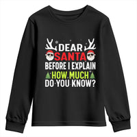 Funny Christmas Youth Sweatshirt Dear Santa I Can Explain How Much Do You Know - Wonder Print Shop