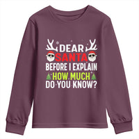 Funny Christmas Youth Sweatshirt Dear Santa I Can Explain How Much Do You Know - Wonder Print Shop