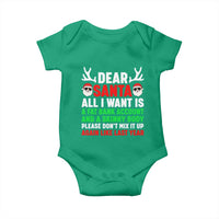 Funny Christmas Baby Onesie Dear Santa All I Want Is A Fat Bank Account Skinny Body - Wonder Print Shop