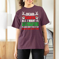 Funny Christmas T Shirt For Women Dear Santa All I Want Is A Fat Bank Account Skinny Body - Wonder Print Shop