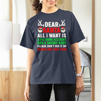Funny Christmas T Shirt For Women Dear Santa All I Want Is A Fat Bank Account Skinny Body - Wonder Print Shop