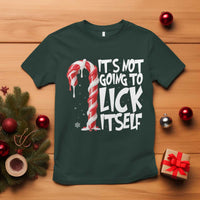 Funny Dirty Christmas T Shirt It's Not Going To Lick Itself Adult Humor Cringe Candy Cane - Wonder Print Shop
