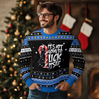 Funny Dirty Christmas Hanukkah Ugly Sweater It's Not Going To Lick Itself Adult Humor Cringe Candy Cane - Wonder Print Shop