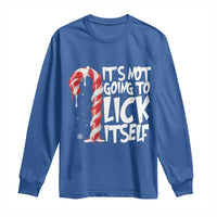 Funny Dirty Christmas Long Sleeve Shirt It's Not Going To Lick Itself Adult Humor Cringe Candy Cane - Wonder Print Shop