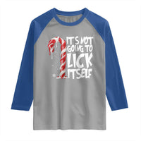 Funny Dirty Christmas Raglan Shirt It's Not Going To Lick Itself Adult Humor Cringe Candy Cane - Wonder Print Shop