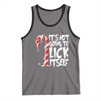 Funny Dirty Christmas Tank Top It's Not Going To Lick Itself Adult Humor Cringe Candy Cane - Wonder Print Shop