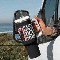Funny Dirty Christmas Tumbler With Handle It's Not Going To Lick Itself Adult Humor Cringe Candy Cane - Wonder Print Shop