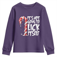 Funny Dirty Christmas Youth Sweatshirt It's Not Going To Lick Itself Adult Humor Cringe Candy Cane - Wonder Print Shop