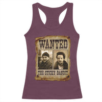 Funny Christmas Movie Racerback Tank Top Wanted Sticky Bandit Merry Xmas Ya Filthy Animal - Wonder Print Shop