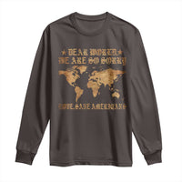 Dear World We Are So Sorry Love Sane Americans Long Sleeve Shirt Retro USA Map