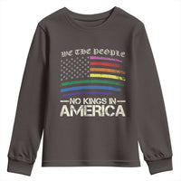 No Kings In America Youth Sweatshirt We The People USA LGBTQ Pride Flag