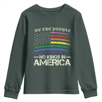 No Kings In America Youth Sweatshirt We The People USA LGBTQ Pride Flag