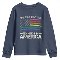 No Kings In America Youth Sweatshirt We The People USA LGBTQ Pride Flag
