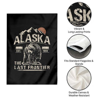 Bear Alaska The Last Frontier Garden Flag Vintage Alaska Camping Hiking Mountain - Wonder Print Shop