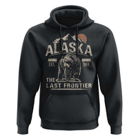 Bear Alaska The Last Frontier Hoodie Vintage Alaska Camping Hiking Mountain - Wonder Print Shop
